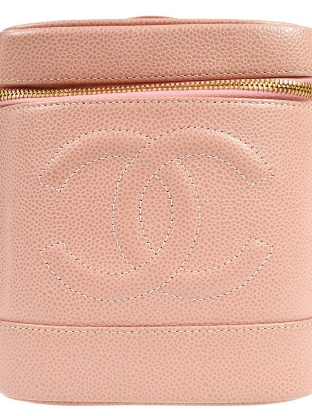 Chanel Pink Calfskin Timeless Vanity Handbag